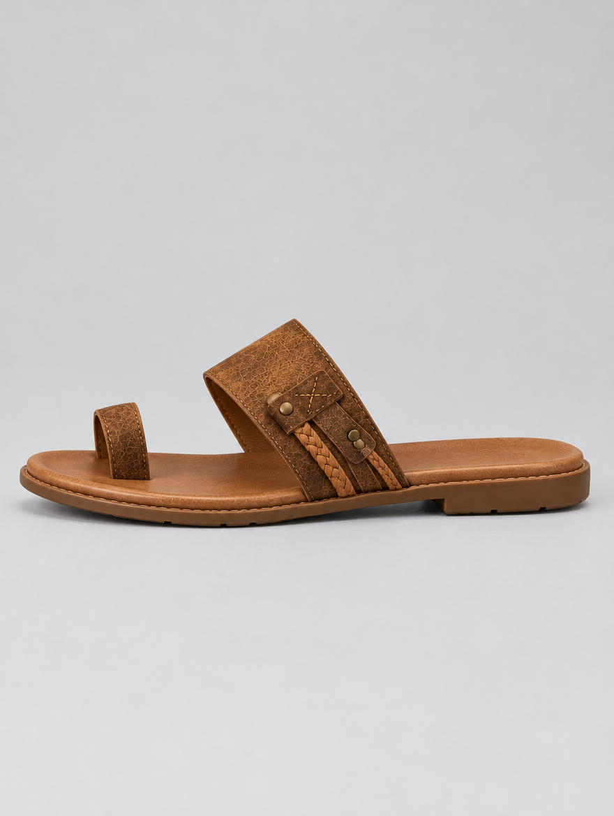 Odile sandals in brown, side view