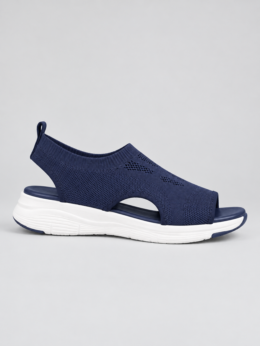 Tegan sandals in blue, side view