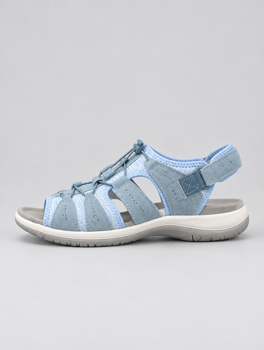 Mariko sandals in blue, side view