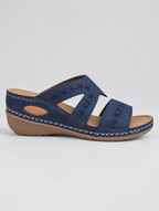Nettie sandals in blue, side view