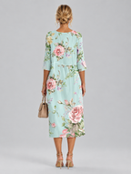 Corliss dress in Mint Floral, back view