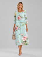 Corliss dress in Mint Floral, front view