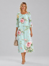 Corliss™ Rose and Watercolour Print Midi Dress