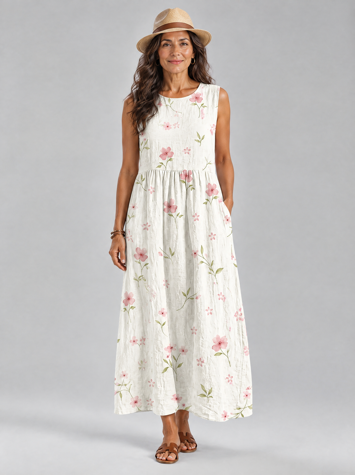 Leonie dress in White, front view