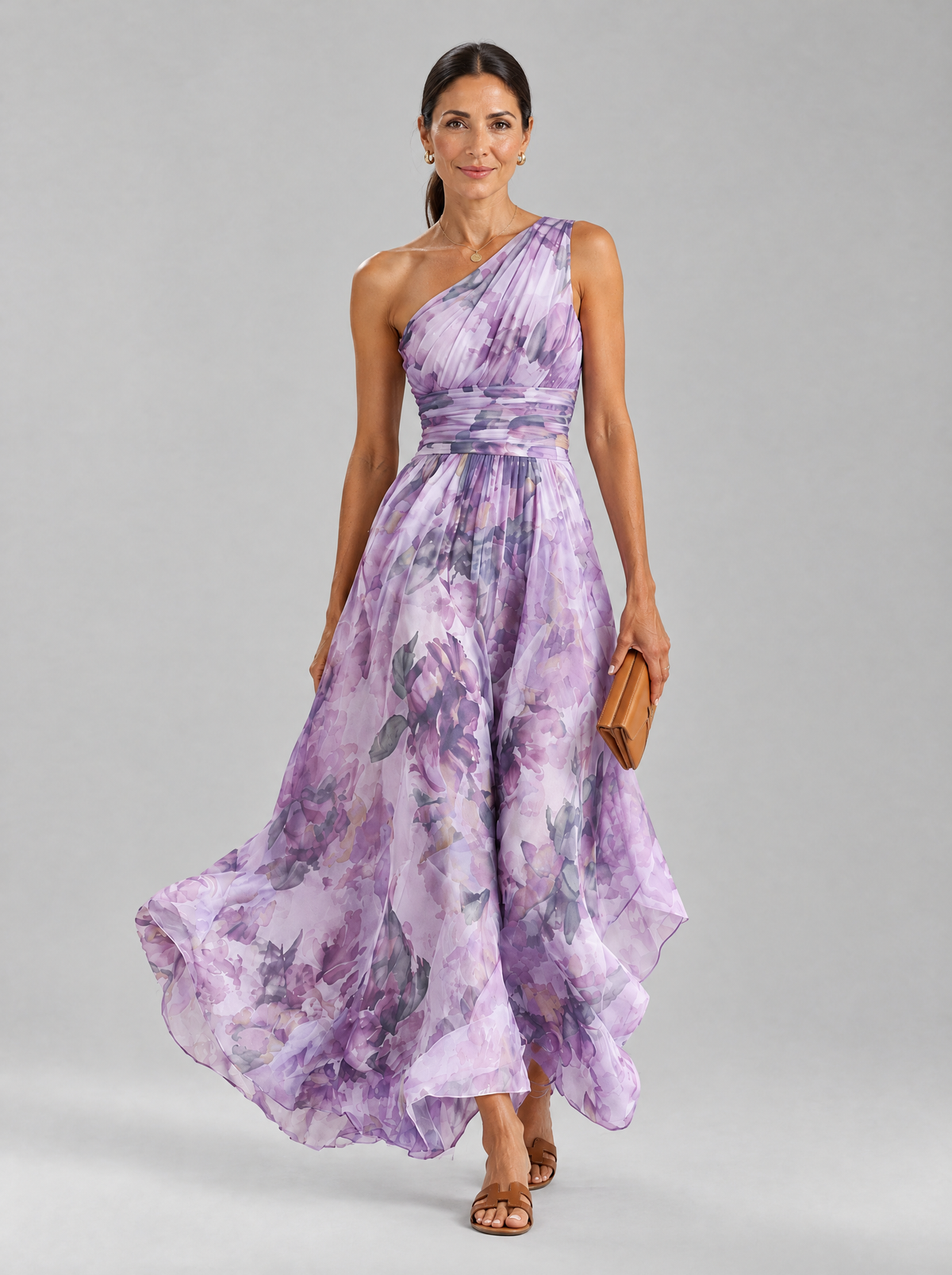 Marguerite dress in Lavender, front view