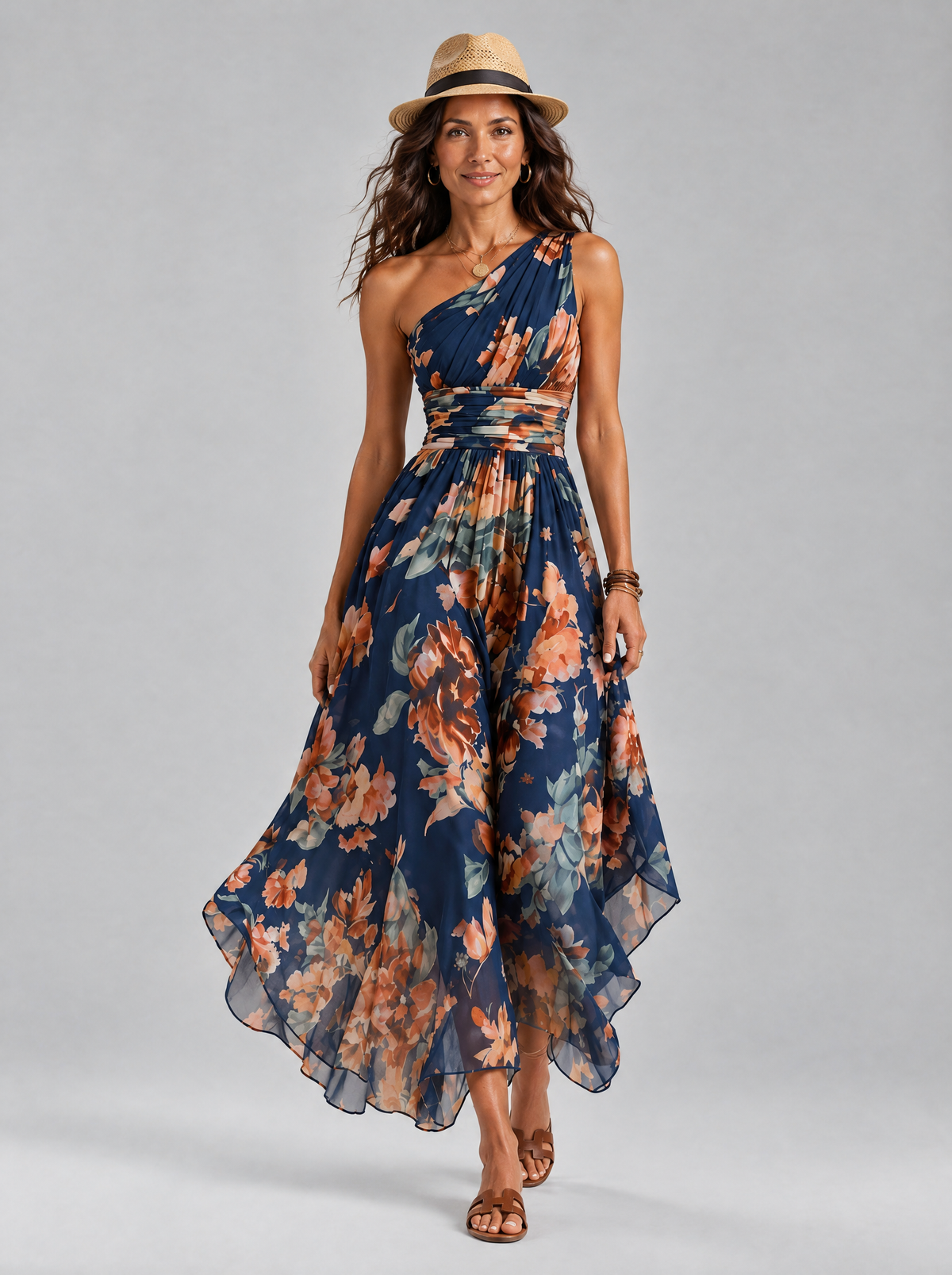Marguerite dress in Navy, front view